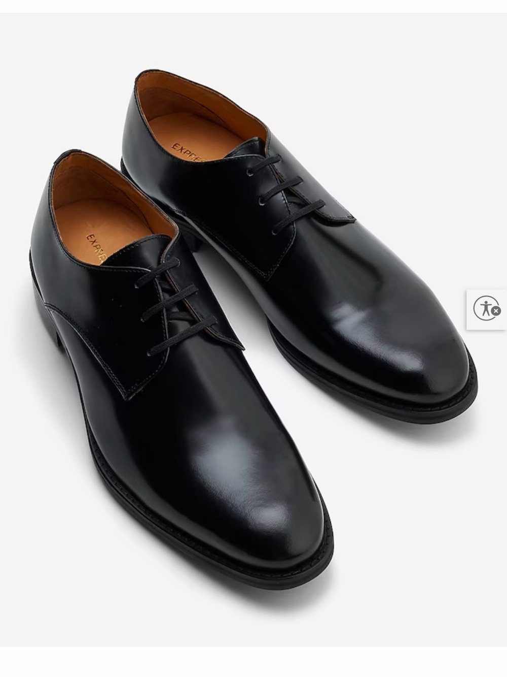 Express Black Leather Dress Shoes Mens